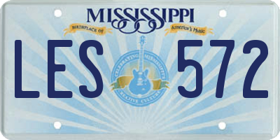 MS license plate LES572