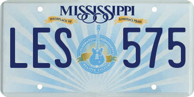 MS license plate LES575