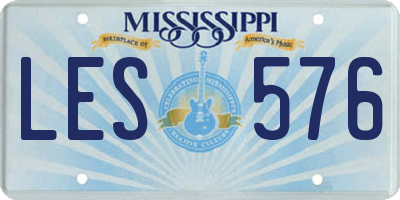 MS license plate LES576