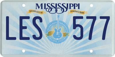 MS license plate LES577