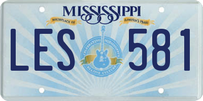MS license plate LES581