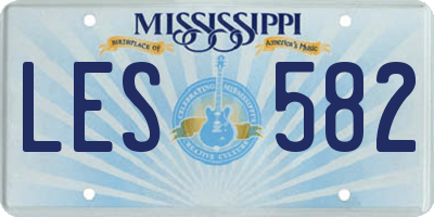 MS license plate LES582