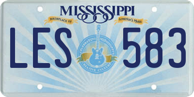MS license plate LES583