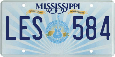 MS license plate LES584