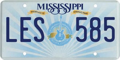 MS license plate LES585