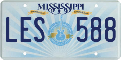 MS license plate LES588