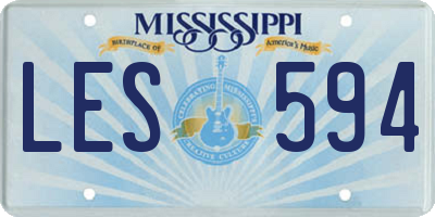 MS license plate LES594