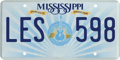 MS license plate LES598