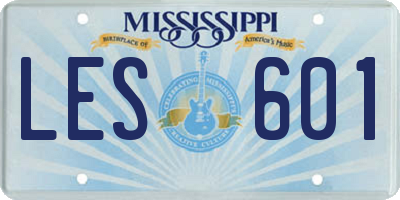 MS license plate LES601