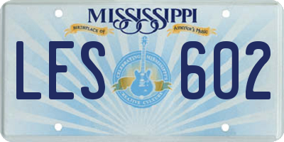 MS license plate LES602