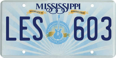 MS license plate LES603