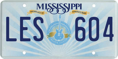 MS license plate LES604
