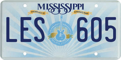 MS license plate LES605