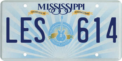 MS license plate LES614