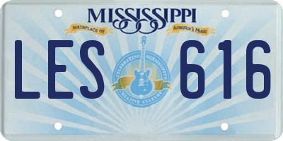 MS license plate LES616