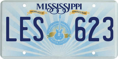 MS license plate LES623