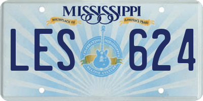 MS license plate LES624