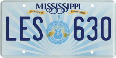 MS license plate LES630