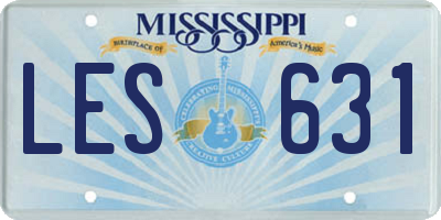 MS license plate LES631