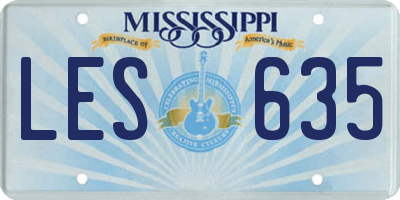 MS license plate LES635