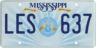 MS license plate LES637
