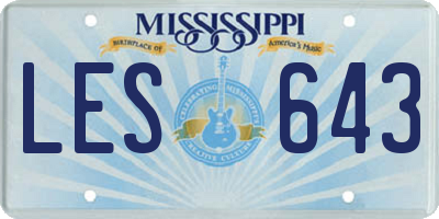 MS license plate LES643