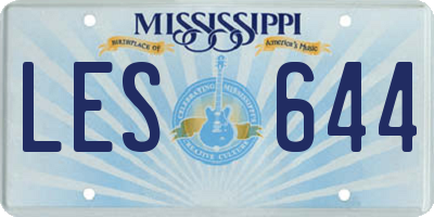 MS license plate LES644