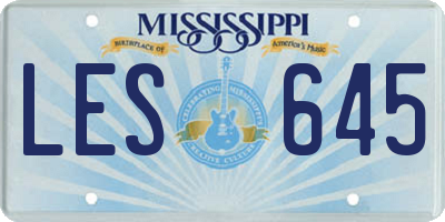 MS license plate LES645