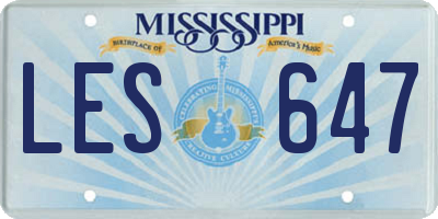MS license plate LES647