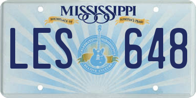MS license plate LES648