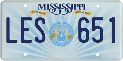 MS license plate LES651