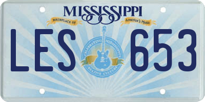 MS license plate LES653