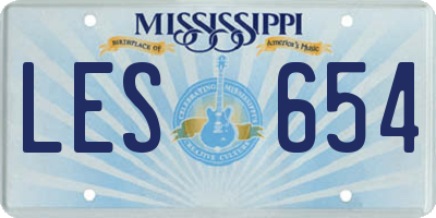 MS license plate LES654