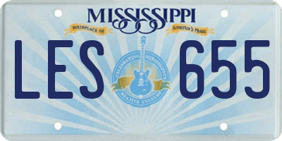 MS license plate LES655