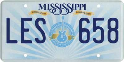 MS license plate LES658