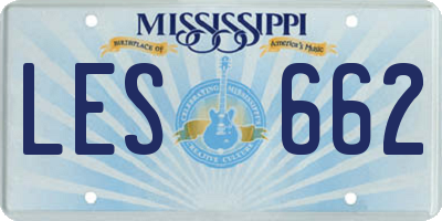 MS license plate LES662