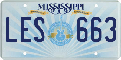 MS license plate LES663