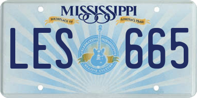 MS license plate LES665