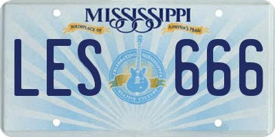 MS license plate LES666