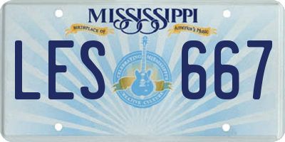 MS license plate LES667