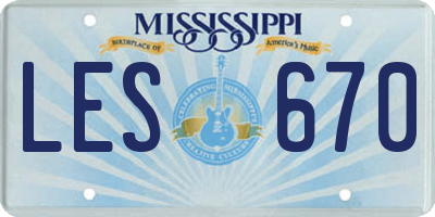 MS license plate LES670
