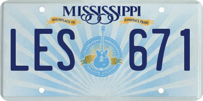 MS license plate LES671