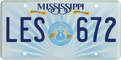 MS license plate LES672