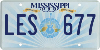 MS license plate LES677