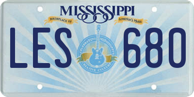 MS license plate LES680