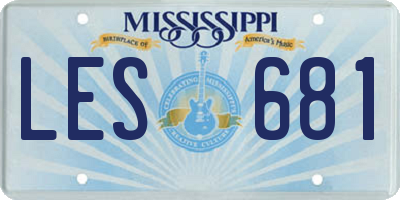 MS license plate LES681