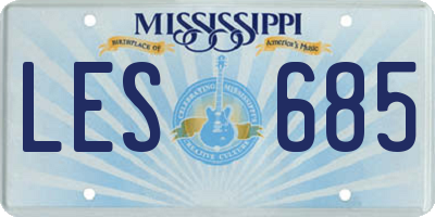 MS license plate LES685