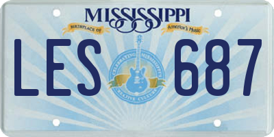 MS license plate LES687