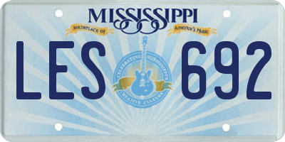 MS license plate LES692
