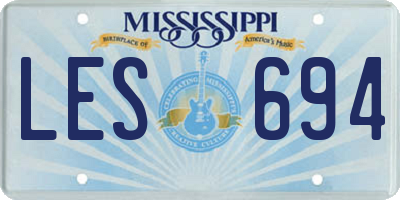 MS license plate LES694